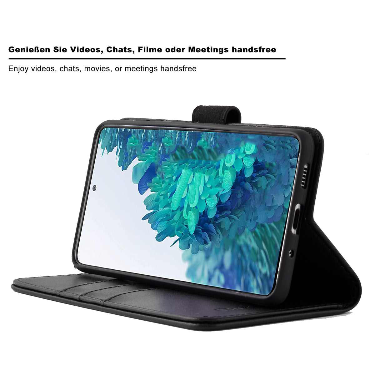 Samsung Galaxy S20 FE Leder Book-Case – Wallet Hülle | Schwarz