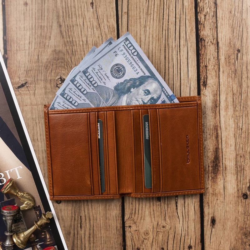 Herren Leder Geldbörse – Vintage Braun mit Kartenfach - Ansicht 2