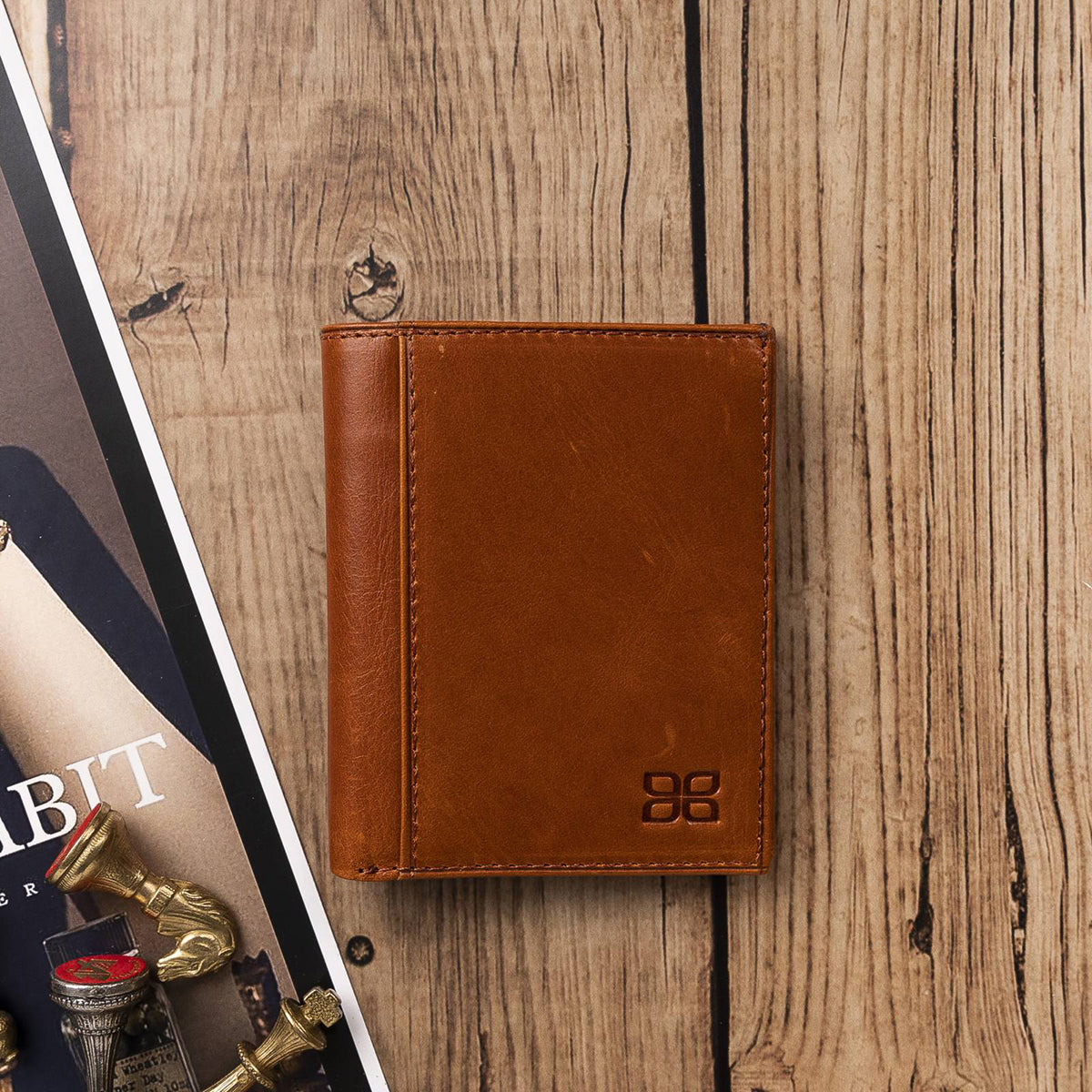 Herren Leder Geldbörse – Vintage Braun mit Kartenfach