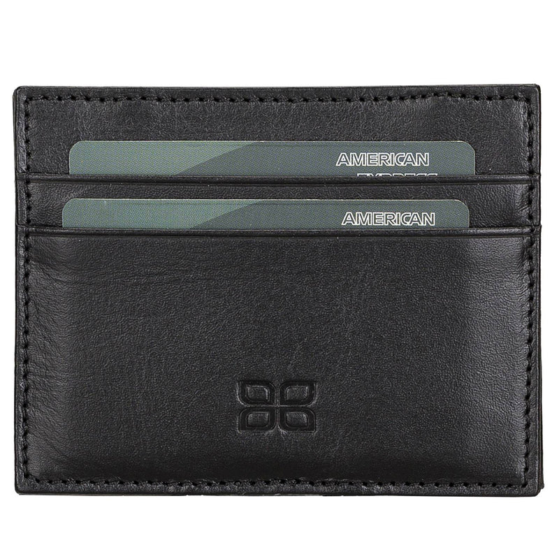 Magic Wallet aus Leder – Kreditkartenetui mit Gummizug-Scheinhalter | Schwarz