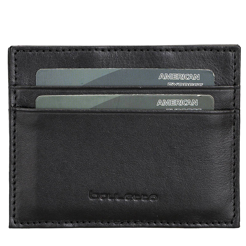 Magic Wallet aus Leder – Kreditkartenetui mit Gummizug-Scheinhalter | Schwarz - Ansicht 2