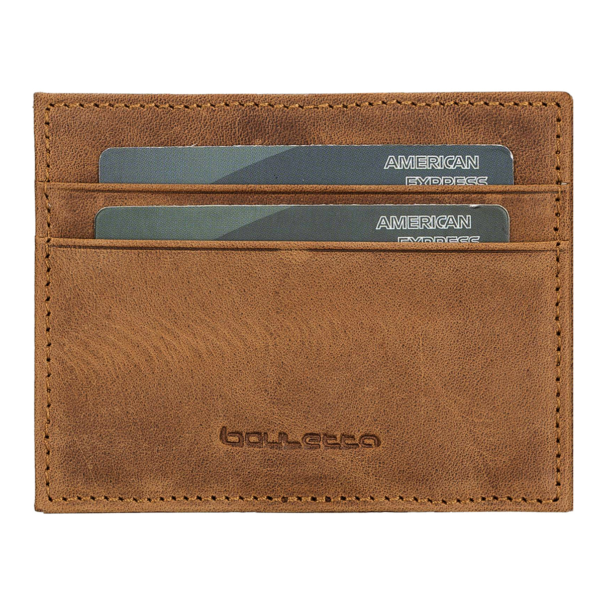 Magic Wallet aus Leder – Kreditkartenetui mit Gummizug-Scheinhalter | Braun